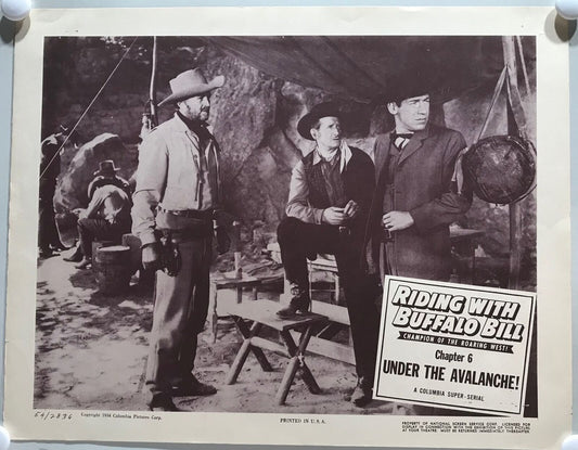 ORIGINAL SERIAL LOBBY CARD - RIDING WITH BUFFALO BILL (c) - 1954 - Ch 6 "Unde...