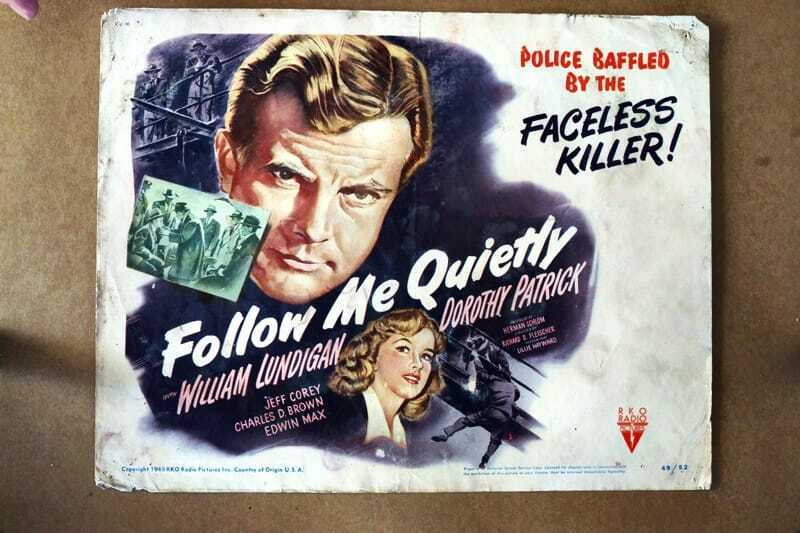 ORIGINAL LOBBY CARD - FOLLOW ME QUIETLY - 1949 - title card