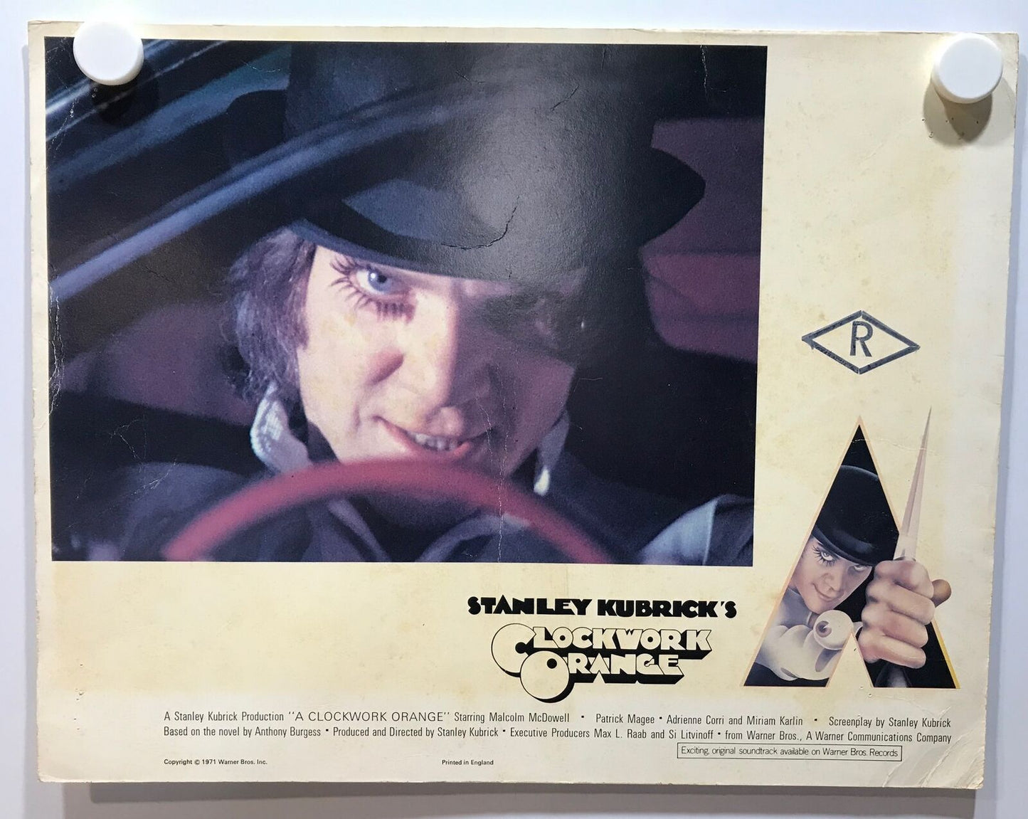 ORIGINAL LOBBY CARD - CLOCKWORK ORANGE (b) - 1971 - key card