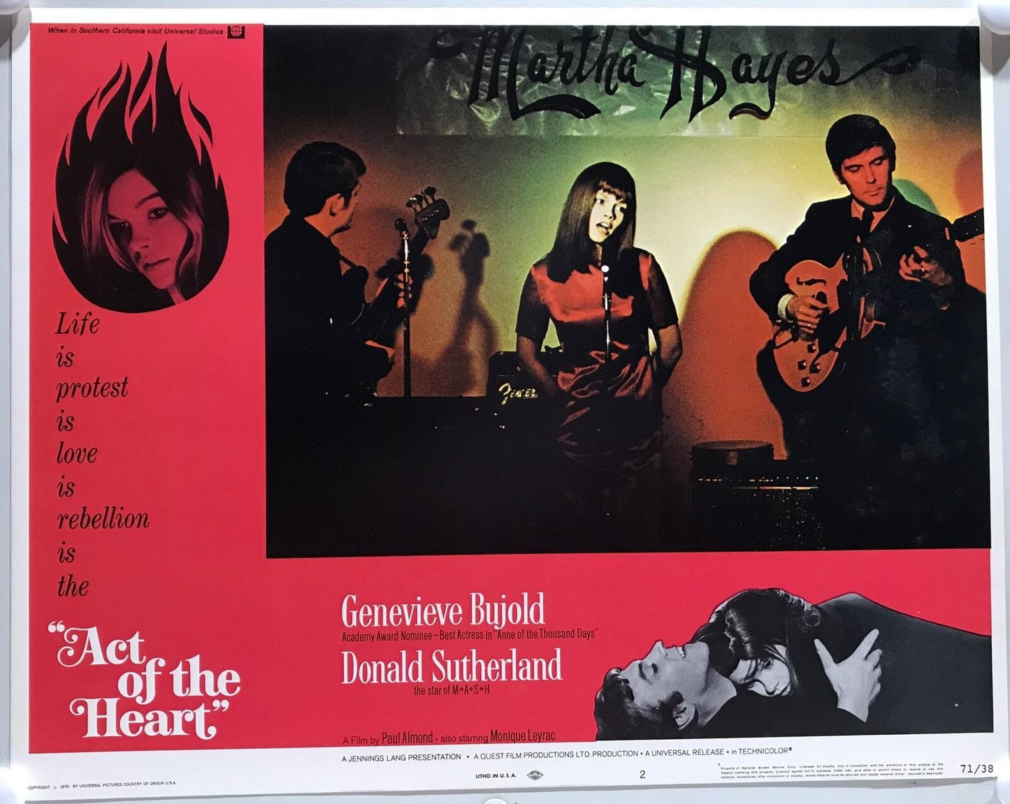 ORIGINAL LOBBY CARDS - ACT OF THE HEART - 1970 - set of 8