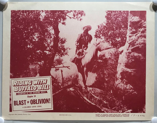 ORIGINAL SERIAL LOBBY CARD - RIDING WITH BUFFALO BILL (b) - 1954 - Ch 10 "Bla...