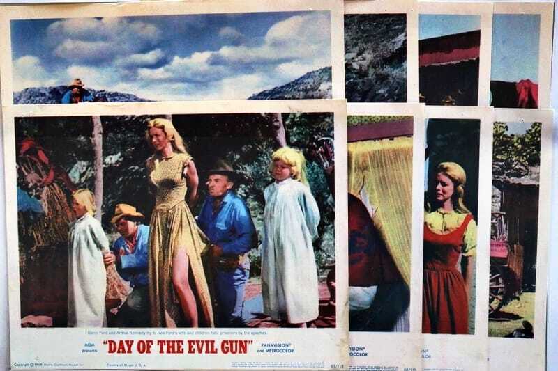 ORIGINAL LOBBY CARDS - DAY OF THE EVIL GUN - 1968 - set of 8