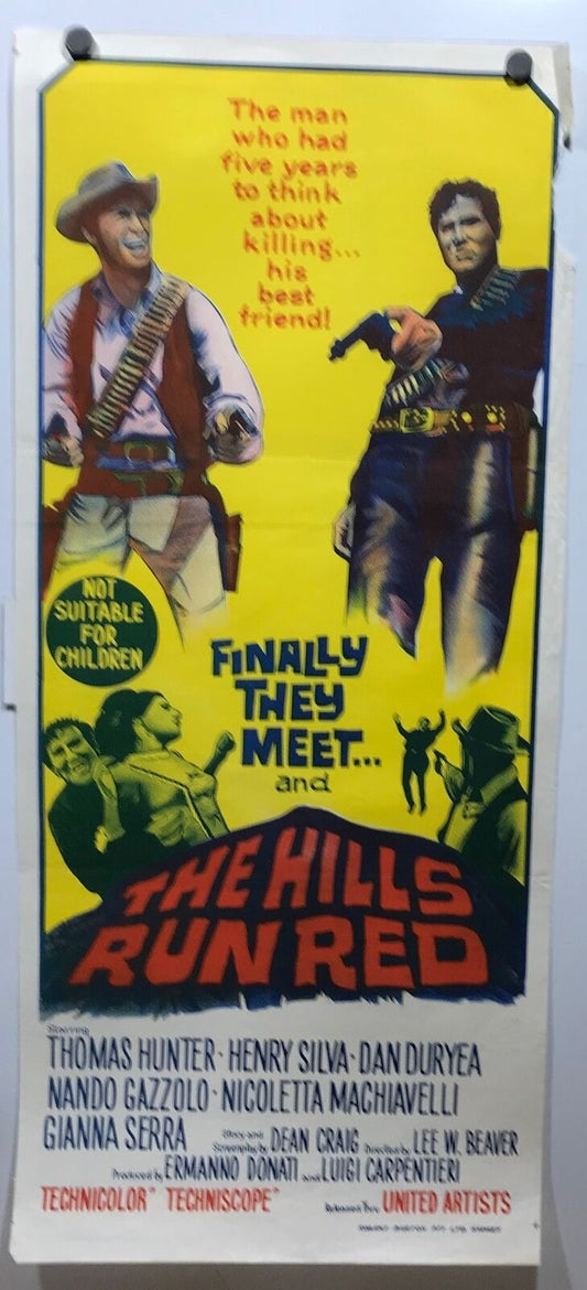 ORIGINAL DAYBILL MOVIE POSTER - THE HILLS RUN RED - 1966