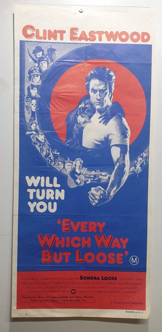 ORIGINAL DAYBILL MOVIE POSTER - EVERY WHICH WAY BUT LOOSE