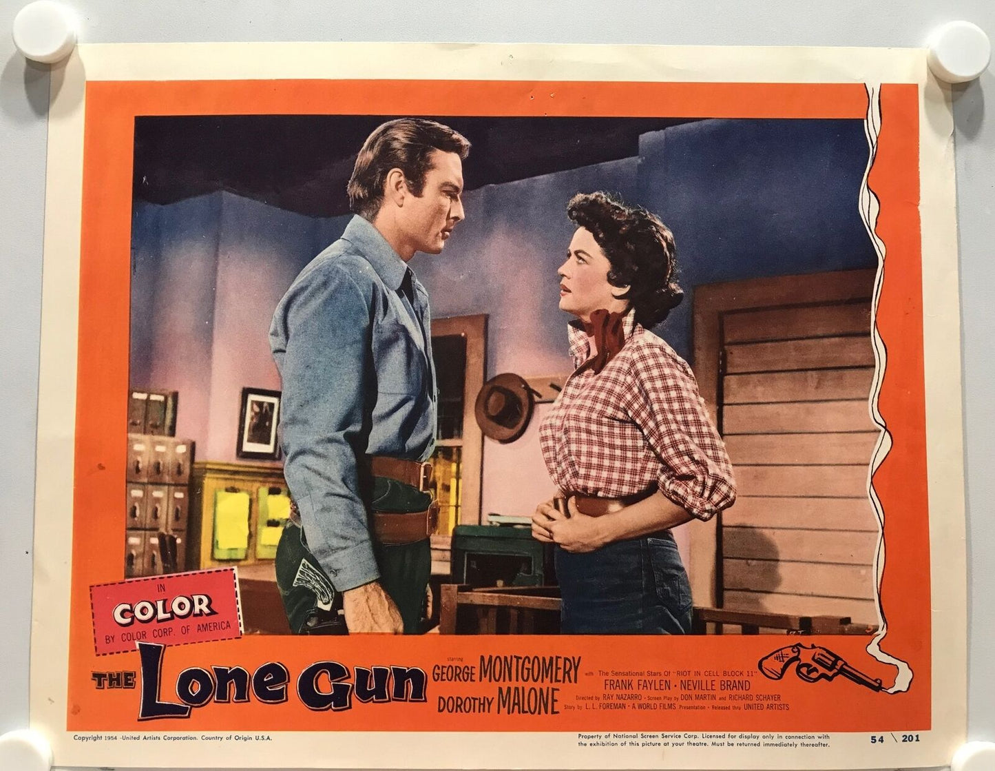 ORIGINAL LOBBY CARDS - THE LONE GUN - 1954 - set of 8