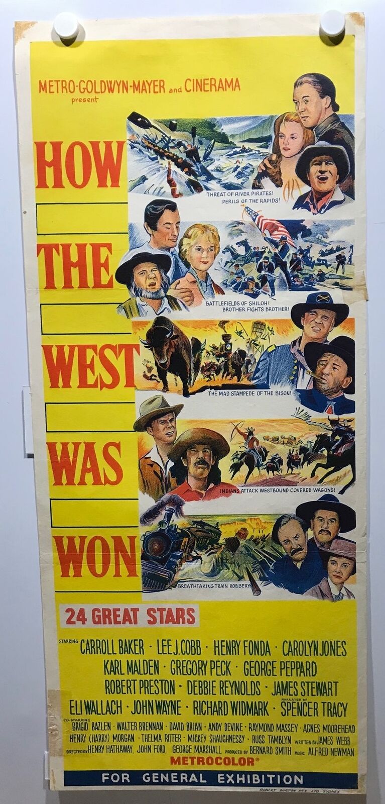 ORIGINAL DAYBILL MOVIE POSTER - HOW THE WEST WAS WON