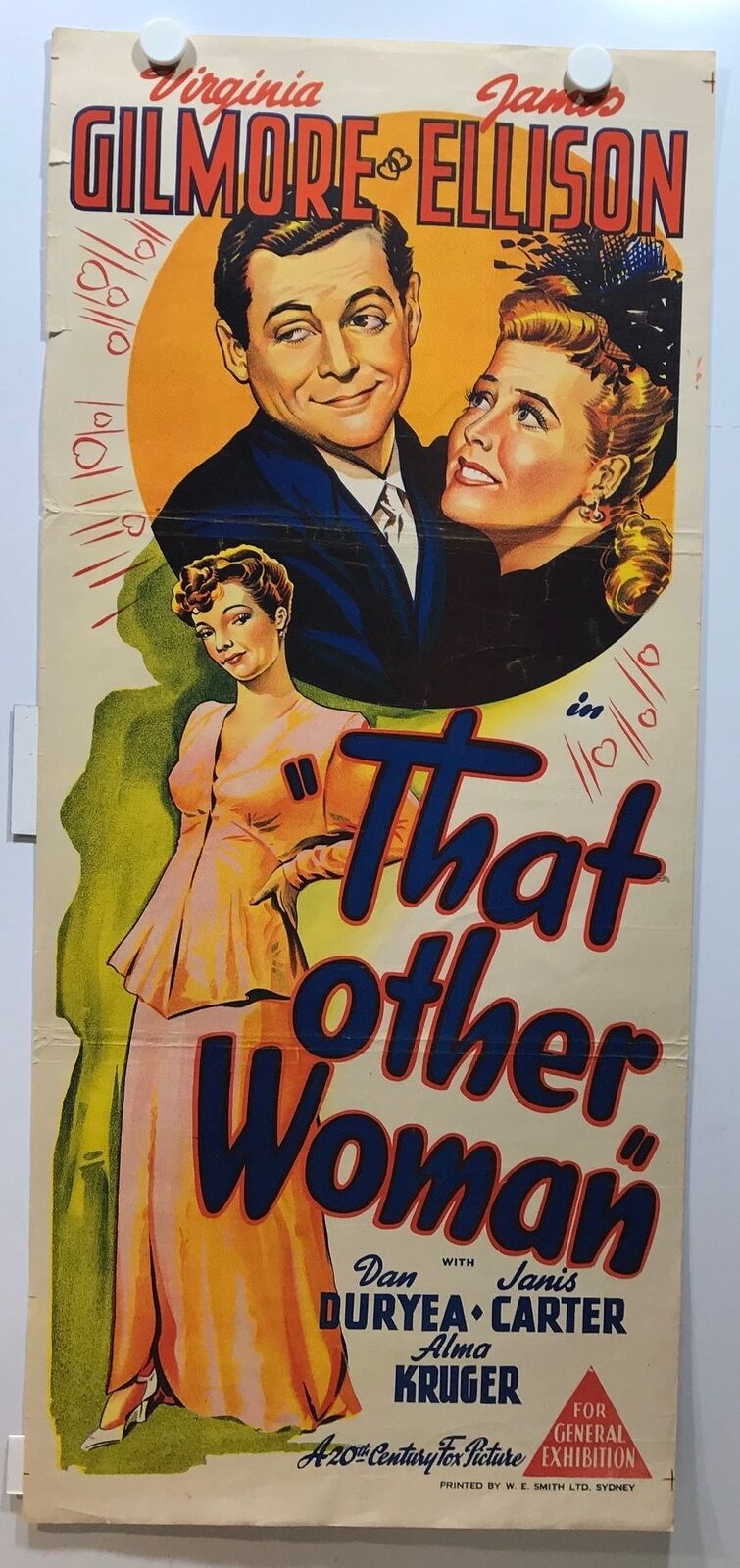 ORIGINAL DAYBILL MOVIE POSTER - THAT OTHER WOMAN - 1942