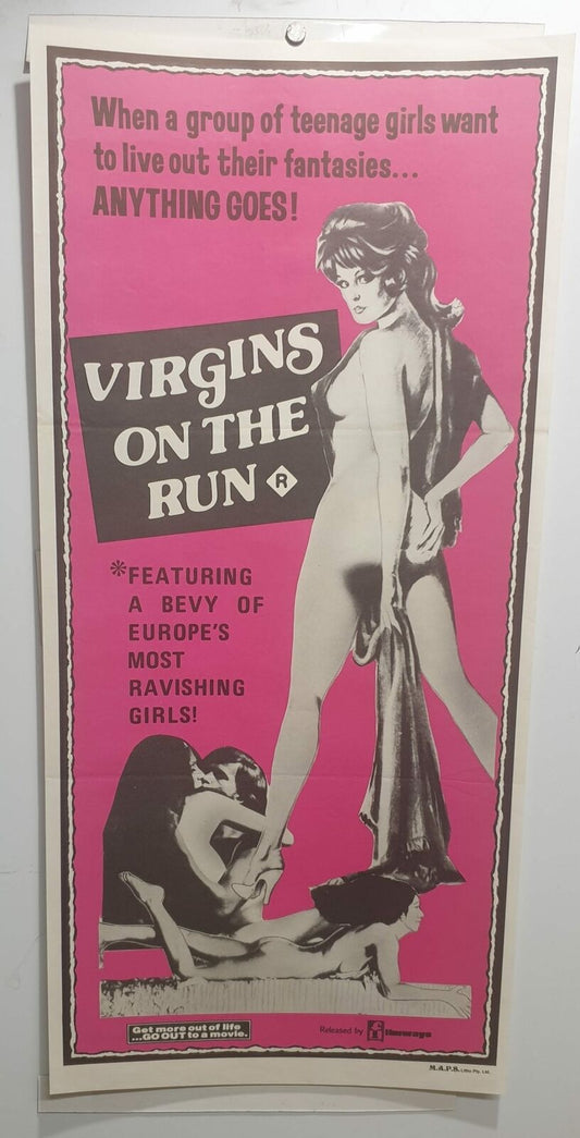 ORIGINAL DAYBILL MOVIE POSTER - VIRGINS ON THE RUN - ADULT