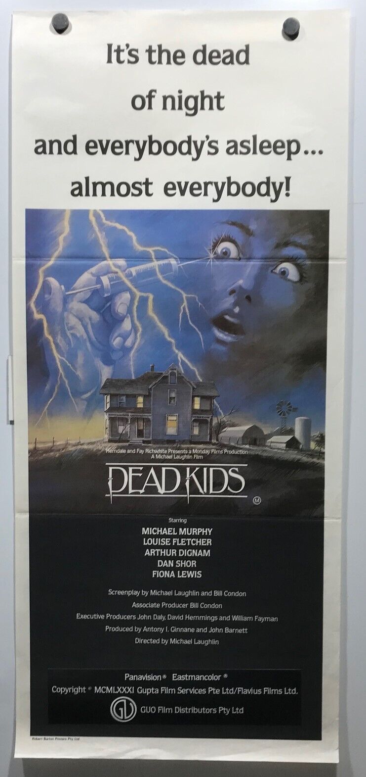 ORIGINAL DAYBILL MOVIE POSTER - DEAD KIDS - HORROR 1981