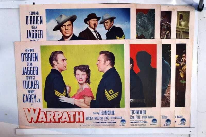 ORIGINAL LOBBY CARDS - WARPATH - 1951 - set of 8