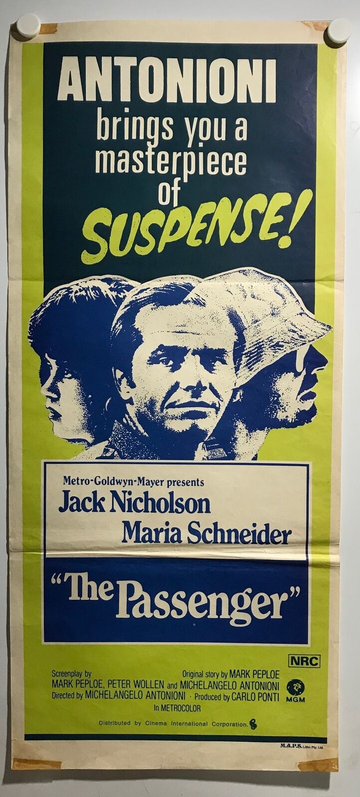 ORIGINAL DAYBILL MOVIE POSTER - THE PASSENGER (a) - 1975