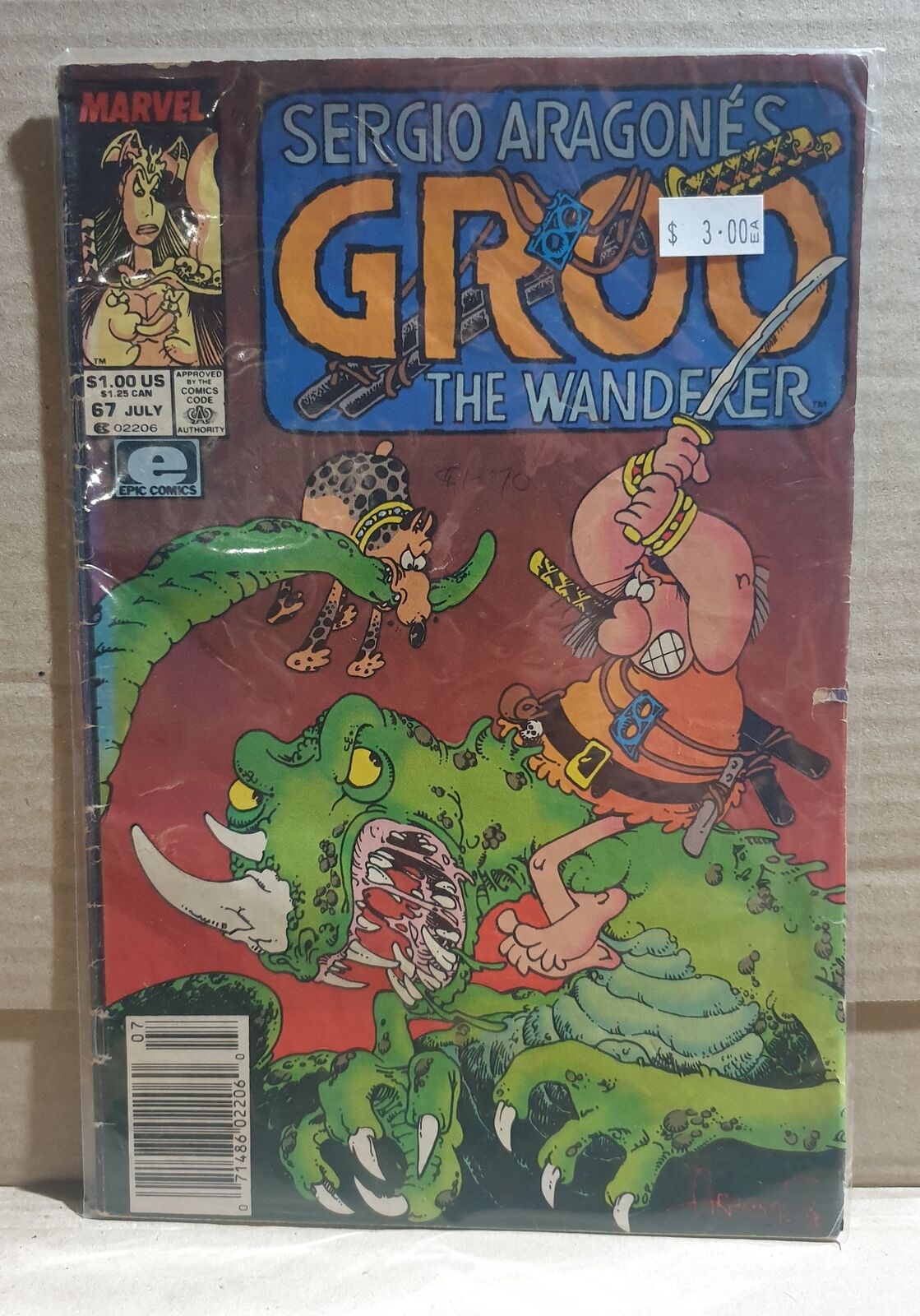 COMIC BOOK - MARVEL SERGIO ARAGONE'S GROO WANDERER #67