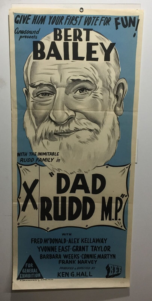 ORIGINAL DAYBILL MOVIE POSTER - DAD RUDD M.P. - AUSTRALIAN