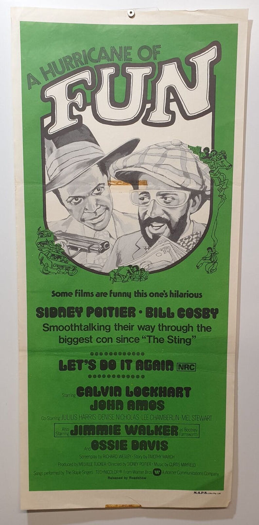 ORIGINAL DAYBILL MOVIE POSTER - LET'S DO IT AGAIN (b) - 1975