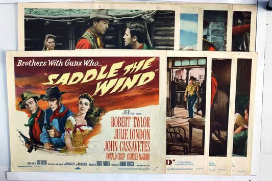 ORIGINAL LOBBY CARDS - SADDLE THE WIND - 1957 - set of 8