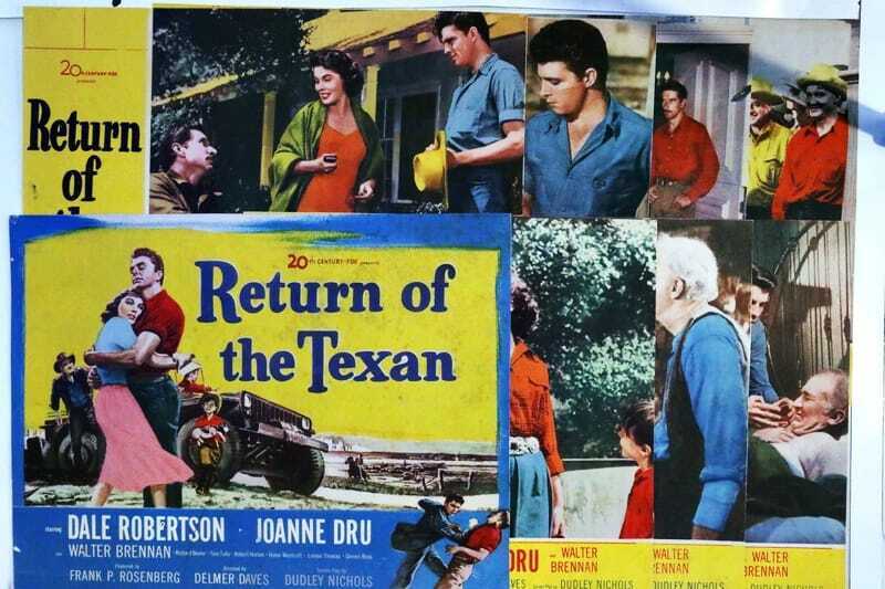 ORIGINAL LOBBY CARDS - RETURN OF THE TEXAN - 1952 - set of 8