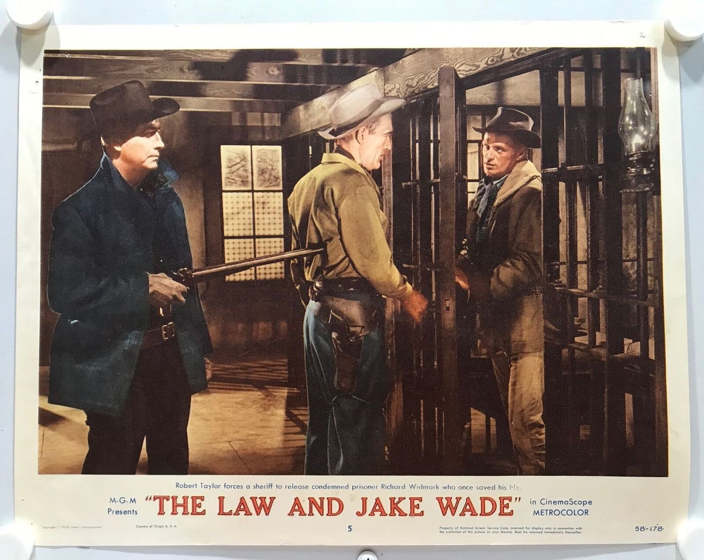 ORIGINAL LOBBY CARDS - THE LAW AND JAKE WADE - 1958 - set of 8