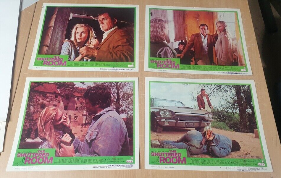 ORIGINAL LOBBY CARDS - THE SHUTTERED ROOM - 1966 - set of 8