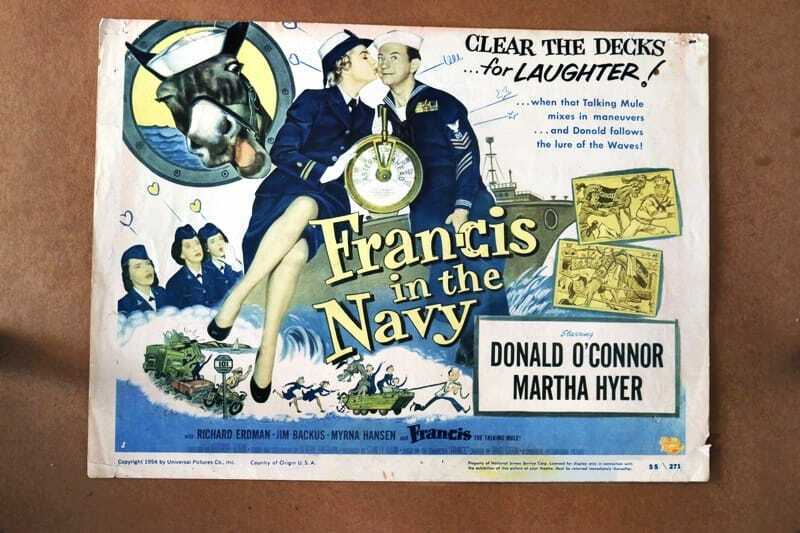 ORIGINAL LOBBY CARD - FRANCIS IN THE NAVY - 1955 - title card