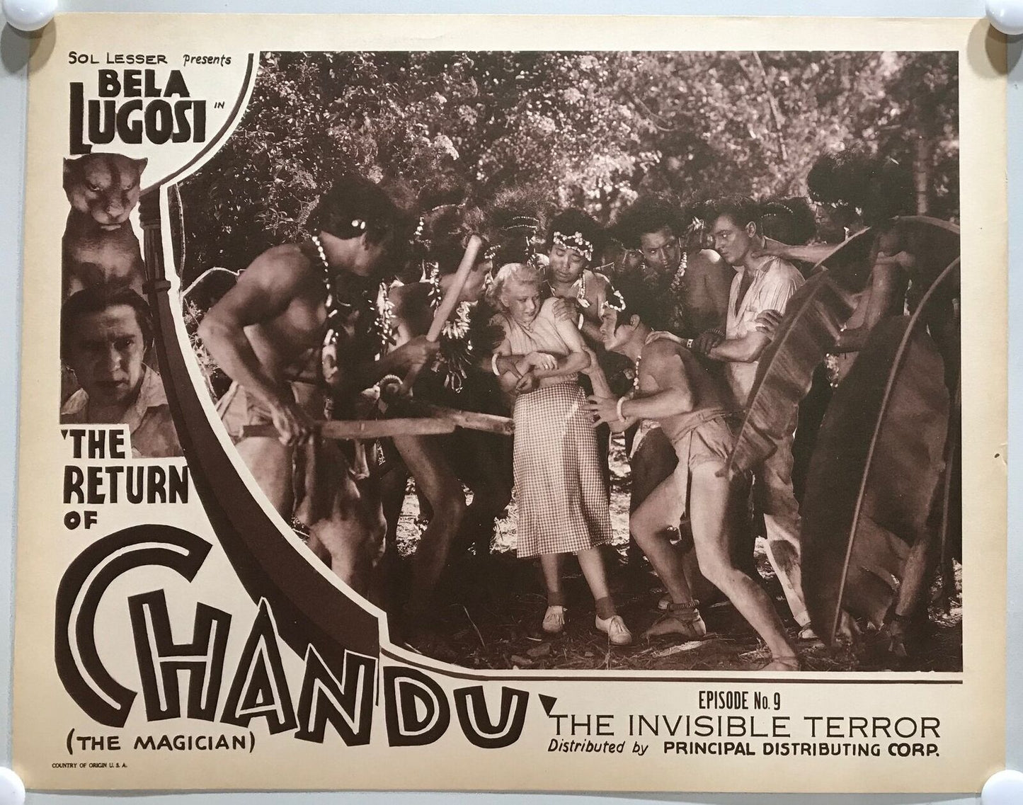 ORIGINAL SERIAL LOBBY CARD - THE RETURN OF CHANDU (a) - 1934 - Ch 9 "The Invi...