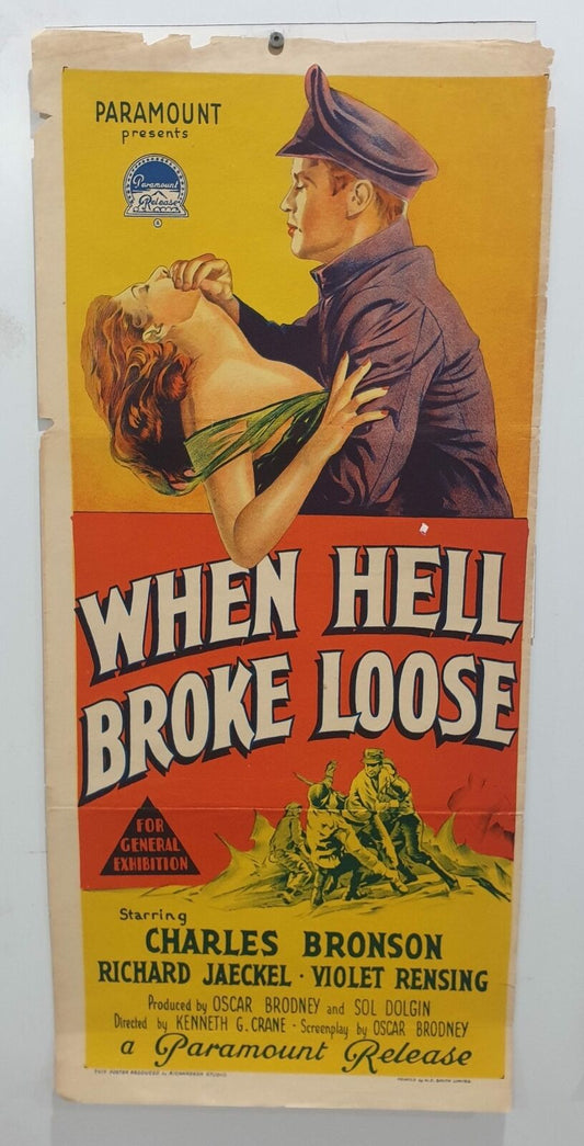 ORIGINAL DAYBILL MOVIE POSTER - WHEN HELL BROKE LOOSE