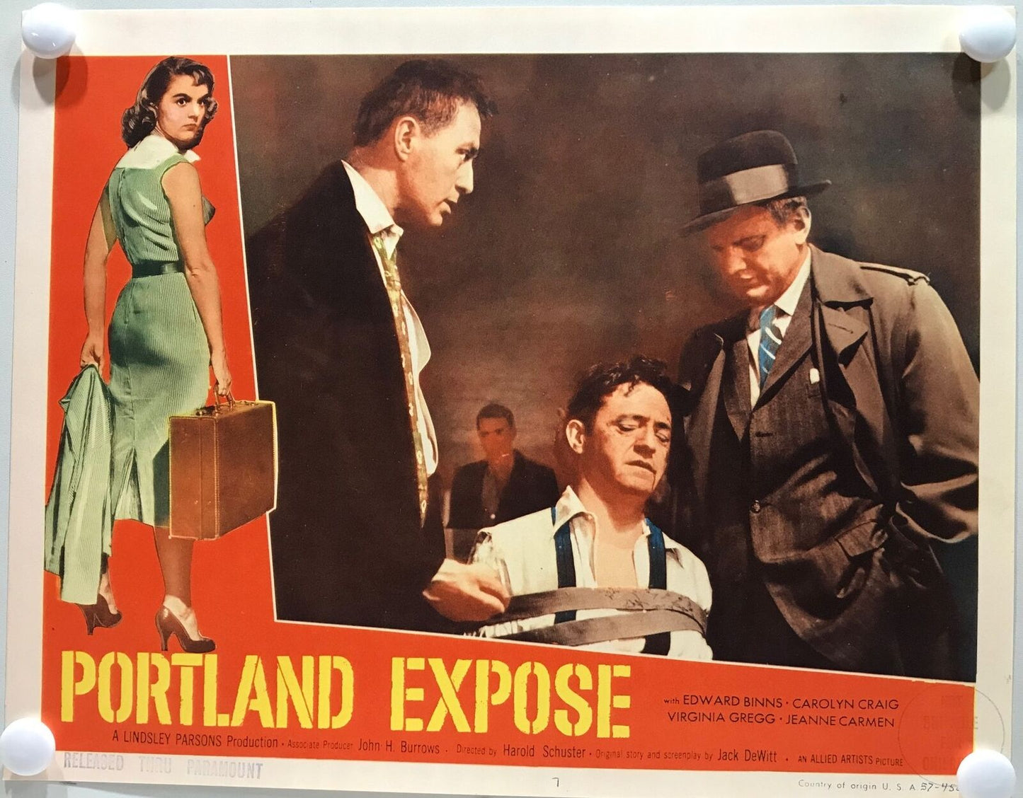 ORIGINAL LOBBY CARDS - PORTLAND EXPOSE - 1957 - set of 8