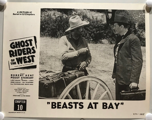 ORIGINAL SERIAL LOBBY CARD - GHOST RIDERS OF THE WEST (b) - R1954 - Ch 10