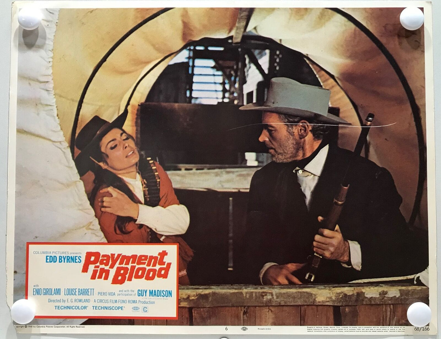 ORIGINAL LOBBY CARDS - PAYMENT IN BLOOD - 1968 - set of 8