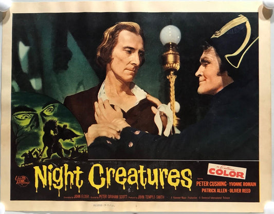 ORIGINAL LOBBY CARDS - NIGHT CREATURES - 1962 - set of 8 -