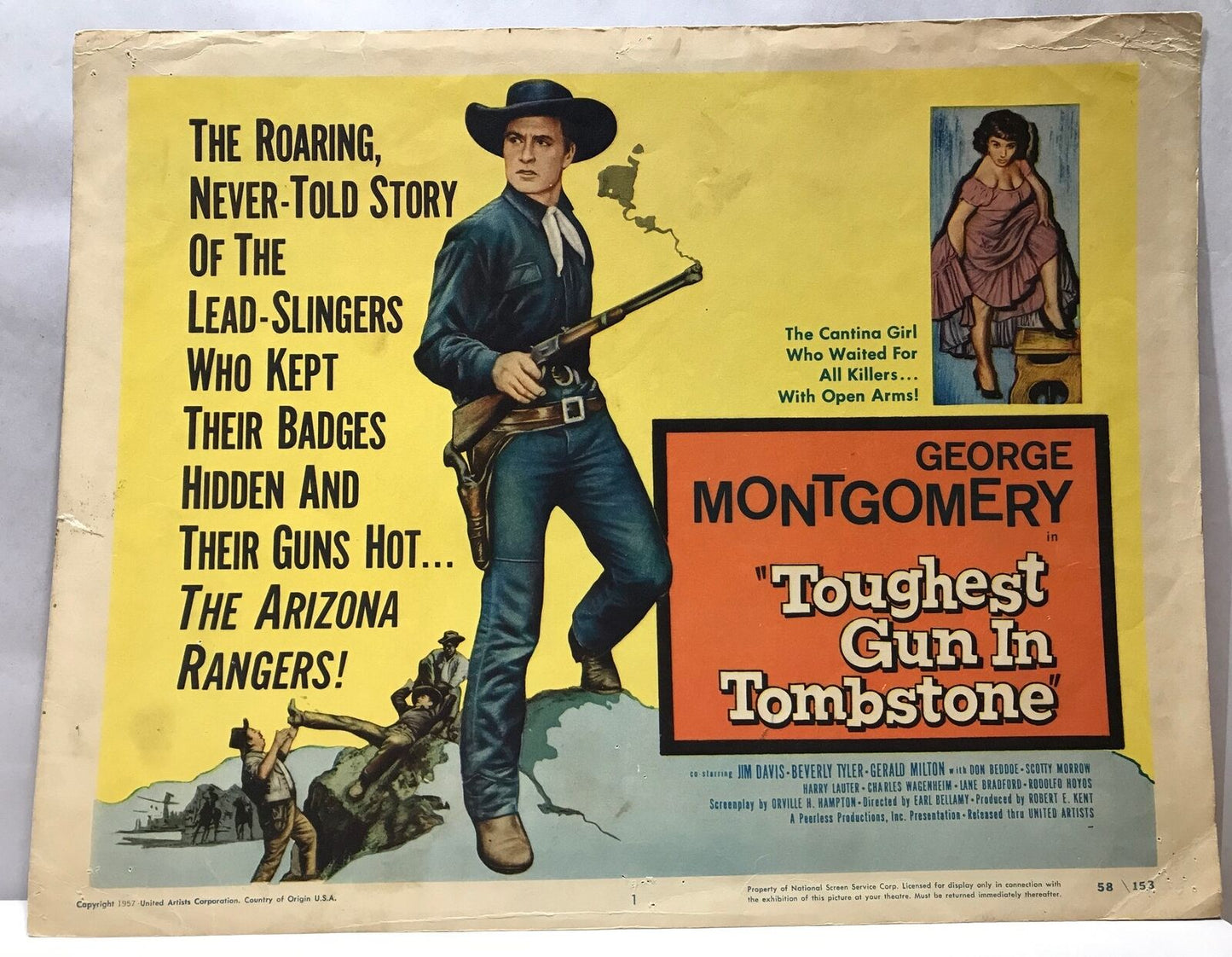 ORIGINAL LOBBY CARD - TOUGHEST GUN IN TOMBSTONE - 1958