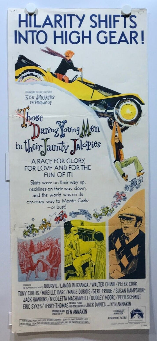 ORIGINAL DAYBILL MOVIE POSTER - THOSE DARING YOUNG MEN IN THEIR JAUNTY JALOPI...