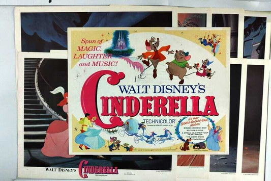 ORIGINAL LOBBY CARDS - CINDERELLA - 1973R - Walt Disney -Buena Vista - Cartoon