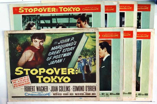 ORIGINAL LOBBY CARDS - STOPOVER: TOKYO - 1957 - set of 8