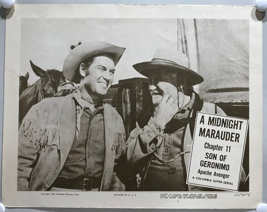 ORIGINAL SERIAL LOBBY CARD - SON OF GERONIMO (b) - 1952 - Ch 11 "A Midnight M...