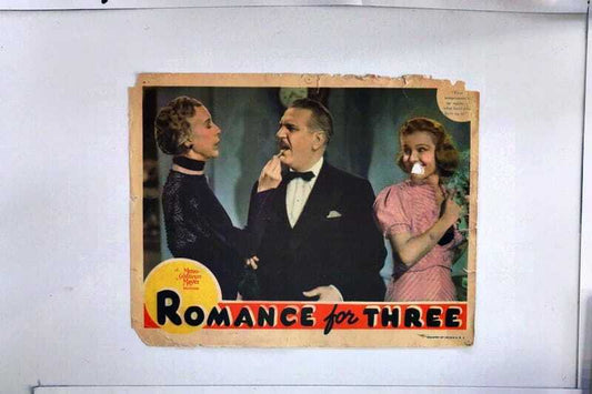 ORIGINAL LOBBY CARD - ROMANCE FOR THREE (b) - 1938 - (paradise for three)