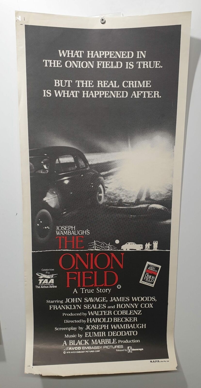 ORIGINAL DAYBILL MOVIE POSTER - THE ONION FIELD - 1979 - AUSTRALIAN