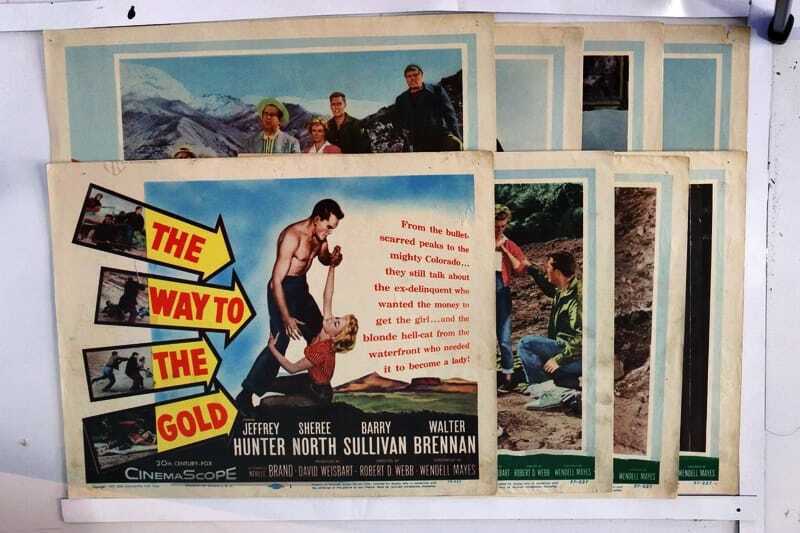 ORIGINAL LOBBY CARDS - THE WAY TO THE GOLD - 1957 - set of 8