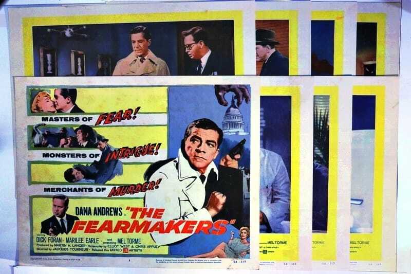 ORIGINAL LOBBY CARDS - THE FEARMAKERS - 1958 - set of 8