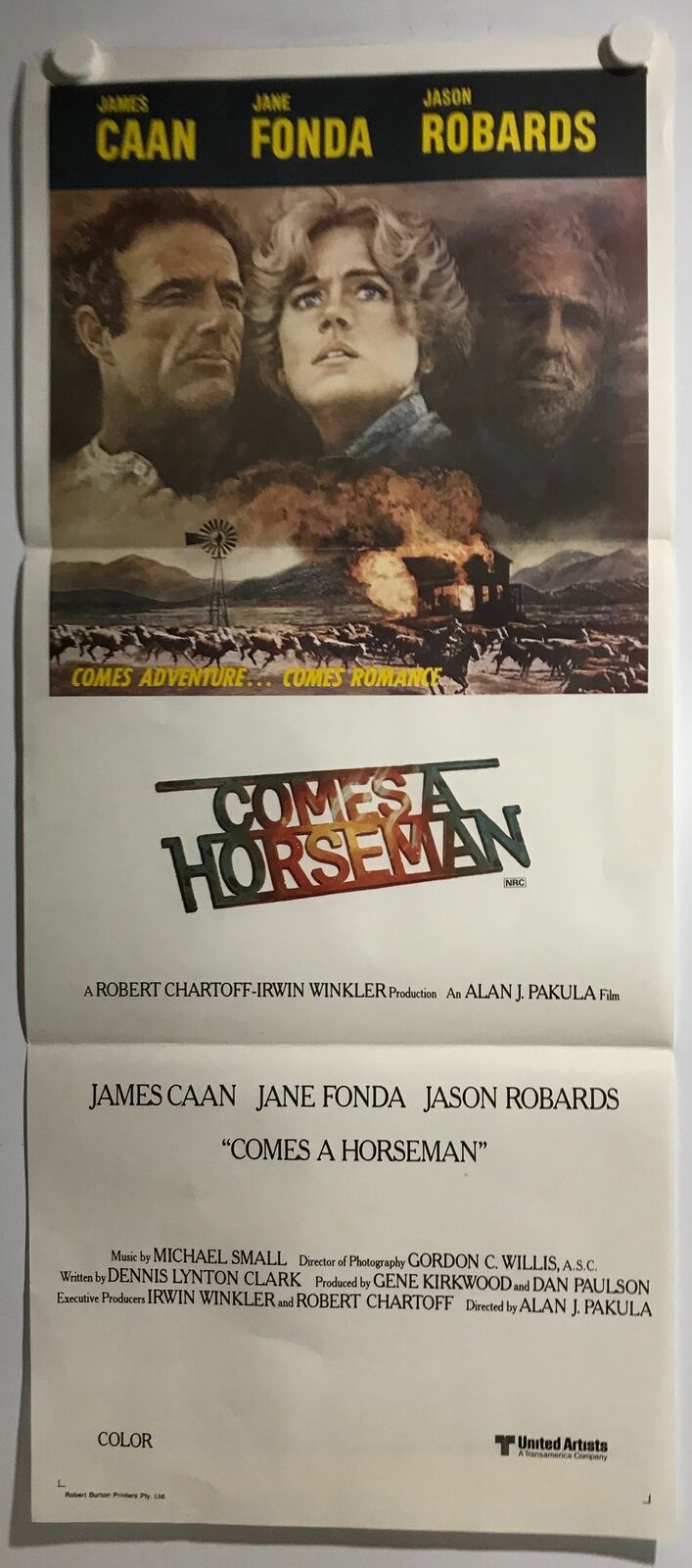 ORIGINAL DAYBILL MOVIE POSTER - COMES A HORSEMAN