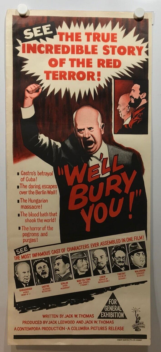 ORIGINAL DAYBILL MOVIE POSTER - WE'LL BURY YOU! - 1962