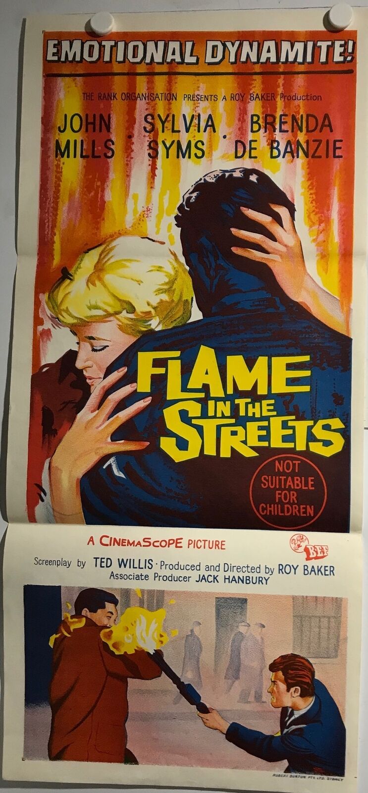 ORIGINAL DAYBILL MOVIE POSTER - FLAME IN THE STREETS