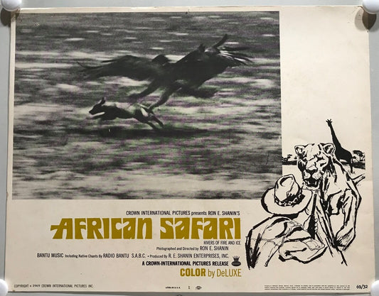 ORIGINAL LOBBY CARDS - AFRICAN SAFARI - 1969 - set of 8