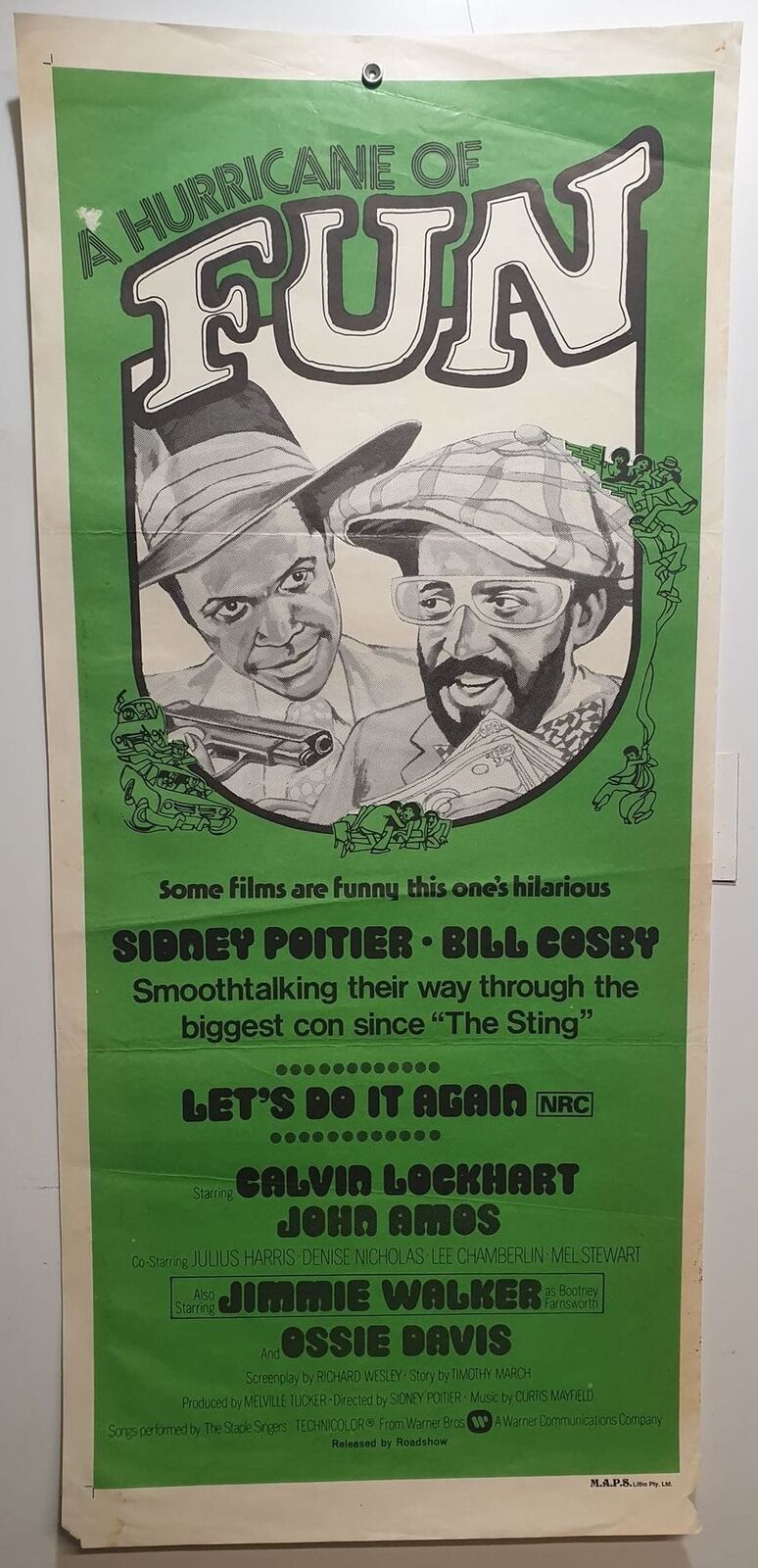 ORIGINAL DAYBILL MOVIE POSTER - LET'S DO IT AGAIN (a) - 1975