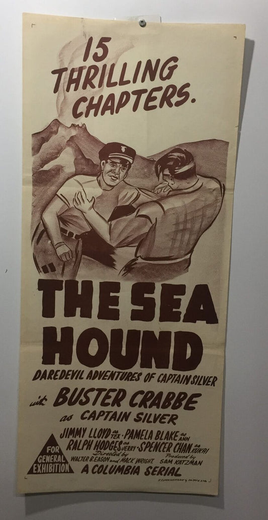 ORIGINAL DAYBILL MOVIE POSTER - SEA HOUND - SERIAL