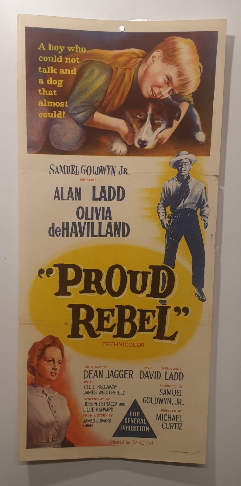 ORIGINAL DAYBILL MOVIE POSTER - PROUD REBEL - 1958