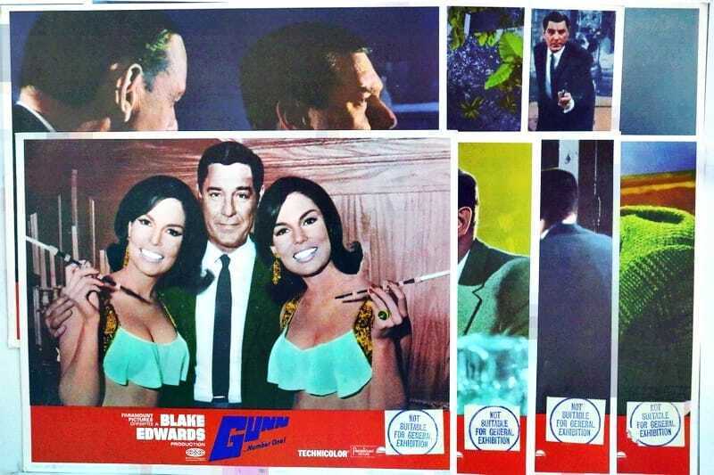 ORIGINAL LOBBY CARDS - GUNN - 1967 - Blake Edwards - set of 8