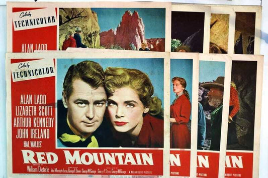 ORIGINAL LOBBY CARDS - RED MOUNTAIN - 1952 - card set of 8