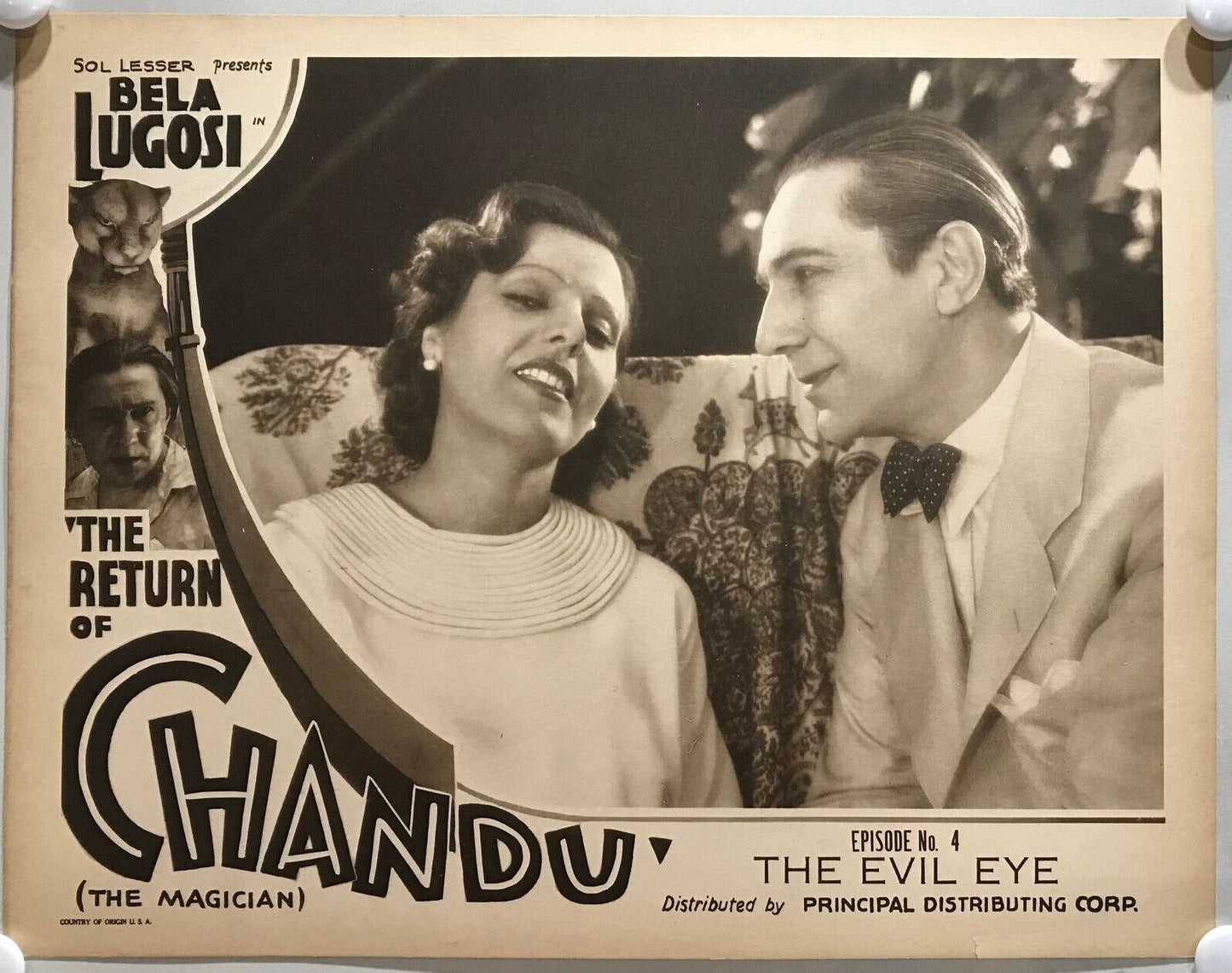 ORIGINAL SERIAL LOBBY CARD - THE RETURN OF CHANDU (e) - 1934 - Ch 4 "The Evil...