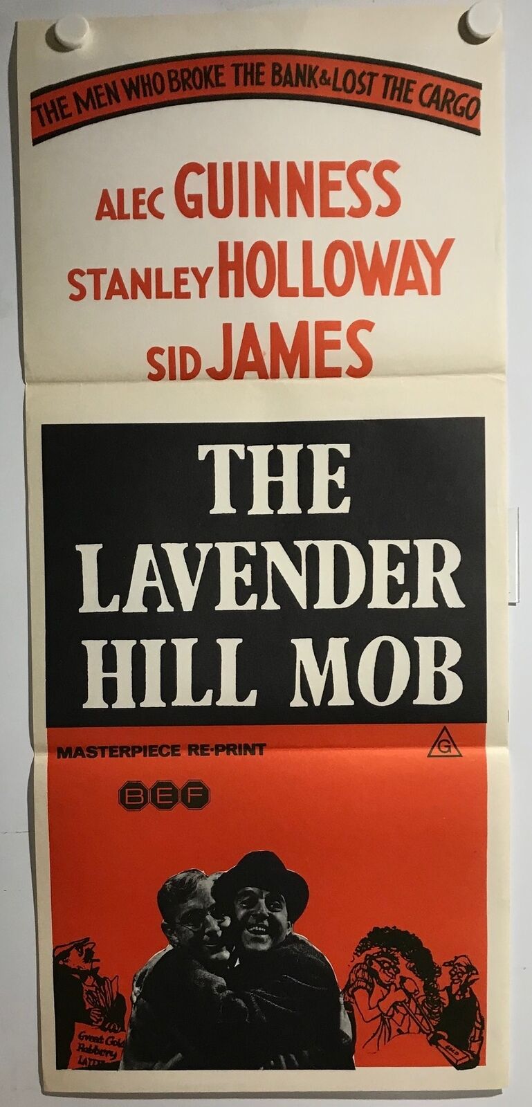 ORIGINAL DAYBILL MOVIE POSTER - THE LAVENDER HILL MOB - 1951