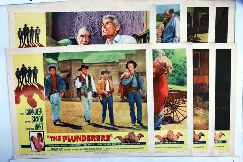 ORIGINAL LOBBY CARDS - THE PLUNDERERS - 1960 - set of 8